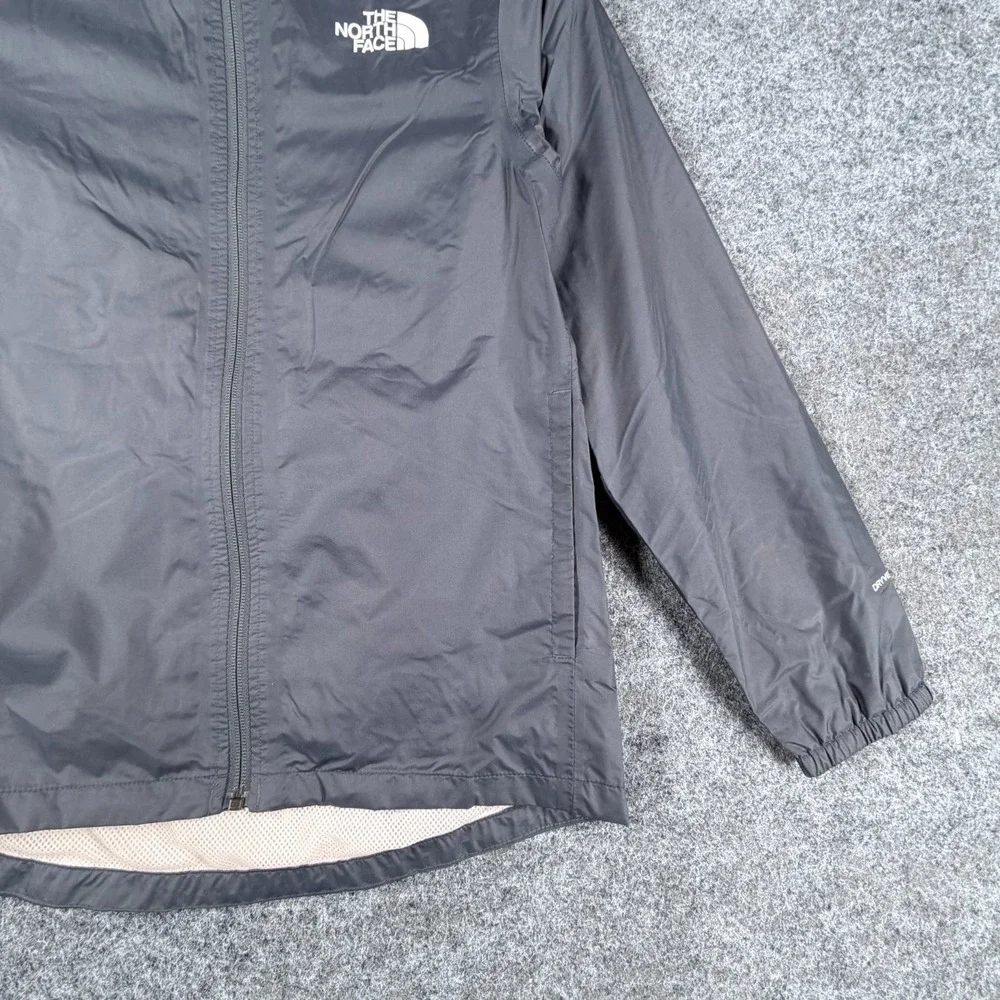 The North Face Dryvent Jacket Girls Medium 10-12 Gray Mesh Lined Hooded Full Zip